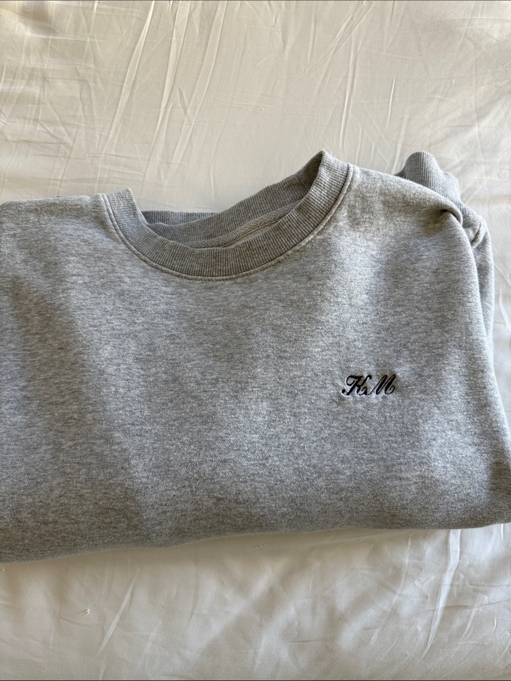 Nordstrom Grey Crewneck Sweatshirt with Black Script Logo